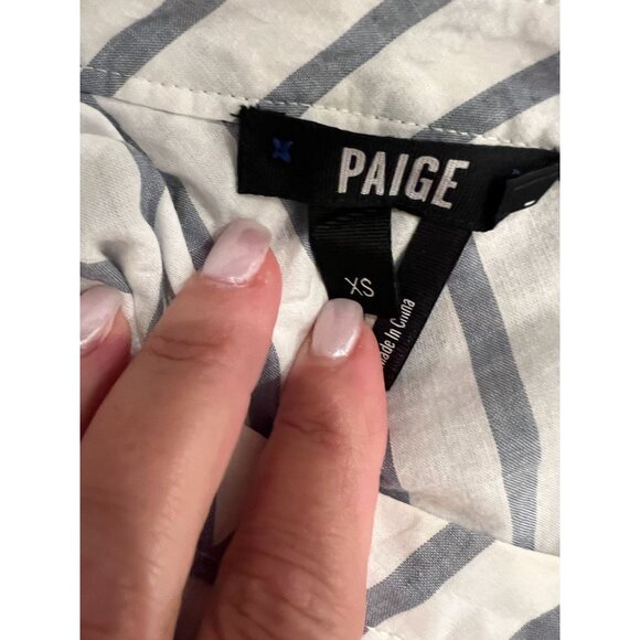 Paige Halsey One-shoulder striped blouse Papyrus China Blue white - Size XS - Picture 6 of 9